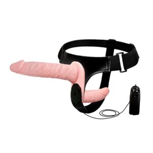 arnés para doble penetración con vibrador