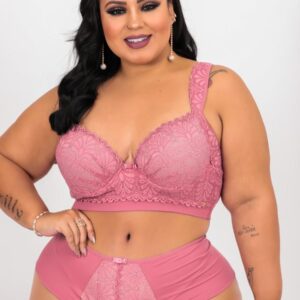 conjunto plus size rosado