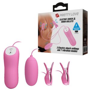 pinzas para pezones y bullet vibrador con control remoto