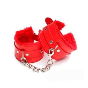 ESPOSAS SIMIL PIEL Y PELUCIA ROJO
