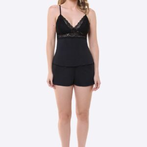 short doll en seda fria con encaje