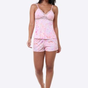 pijama floral en seda fria