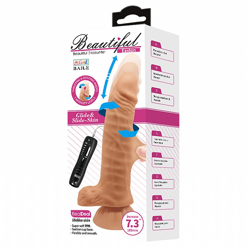 vibrador y rotador super realista con ventosa y control remoto