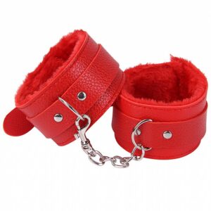 esposas simil cuero rojo