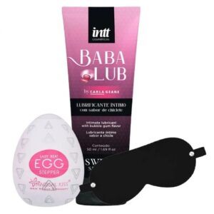 combo egg masturbador + lubricante sabor chicle + venda para ojos