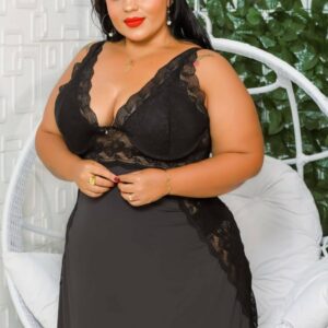 camisola plus size negra