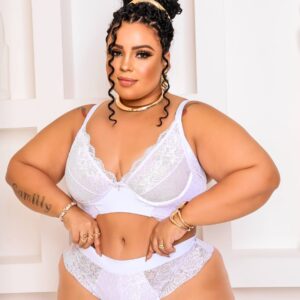 conjunto plus size blanco