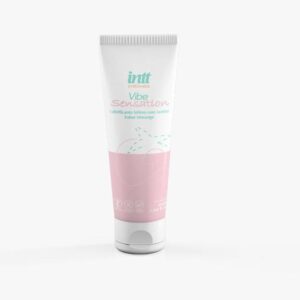 vegano lubricante con efecto vibrción sabor frutilla